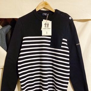 Saint James Mens Cotton Pullover Jumper Breton Stripe Sweater